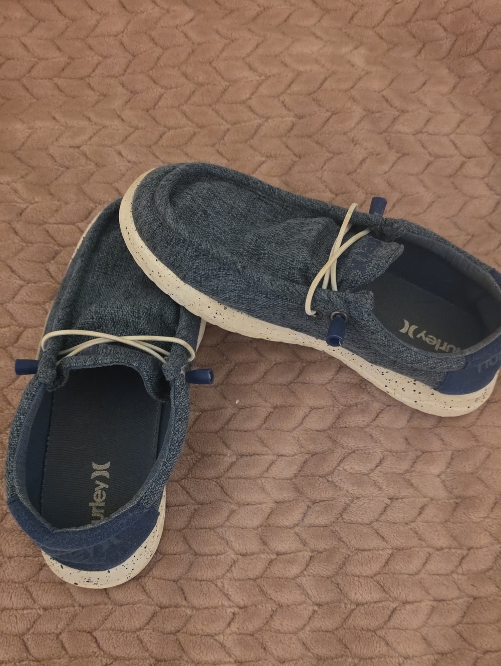 Hurley Kids Blue Slip-On Sneakers with White Speckled Sole